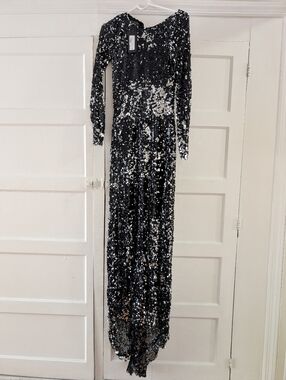 Long Black Sequin Evening Dress - Modalistas Size M Medium With Tags